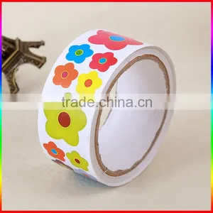 Custom Flower Design Paper Cartoon Stickers in Roll for Children thumbnail-1