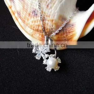 Elegant Pearl Pendant Necklace With Sterling Silver Jewelry Wholesale thumbnail-3