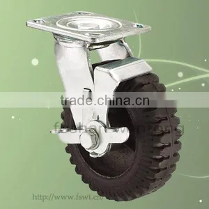 Roller Bearing 200mm Heavy Duty Black Rubber Caster Wheel thumbnail-3