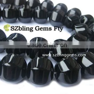 Natural Loose Gemstone Black Onyx Round Brilliant Cut Necklace thumbnail-1