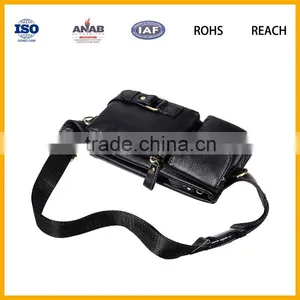 Factory Direct Sale High Quality Elegant PU Waist Bag With Two Small Pockets for Out Sports, Business thumbnail-2