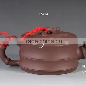 Bian Zhu Hu Bamboo Shape Yixing Purple Clay Teapot thumbnail-2