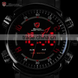 SHARK Sport Men Multiple Function Japan Movement Large Dial LED Display Digital Wrist Watches thumbnail-5