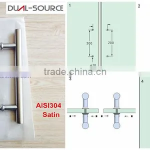 Stainless Steel Double Sided Glass Pull Door Handle thumbnail-1