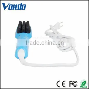 Customized Logo 2 IN 1 Electric Brush Hair Straightener Blue thumbnail-6