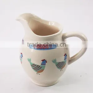 Custom Antique Ceramic Chicken Design Milk /water Jug Pitcher thumbnail-2