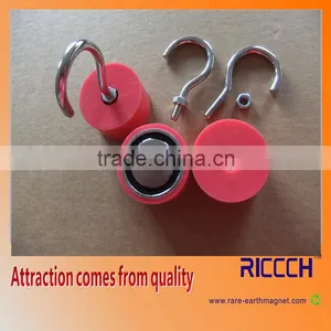 Red Magnetic Power Hook,rubber Coated Pot Magnet thumbnail-1