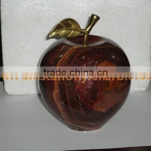 Best Salling PAKISTANI SUPPLIER NICE & SHINE ONYX APPLE WITH BRASS LEAF HANDICRAFTS thumbnail-3