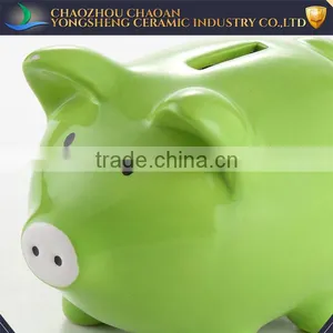 Hotsale Ceramic Piggy Coin Bank in Green thumbnail-2