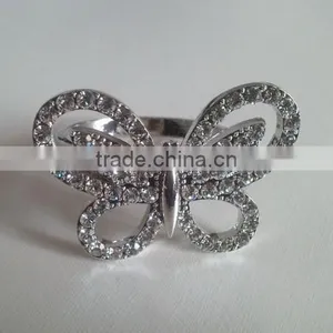 Jewelled Metal Alloy Butterfly Napkin Ring thumbnail-3