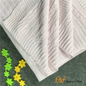 Classic Cable Acrylic Knitted Throw Blanket thumbnail-3