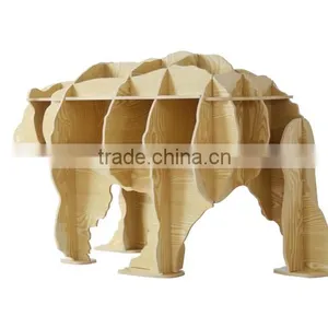 Bear Puzzle Table,Creative Animal Furniture,MDF DIY Assembled Bear Table For Fashion Living Room,Wooden Animal Furniture thumbnail-1