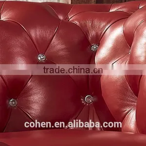 1+1+2+3 Royal Chesterfield Red Import Real Leather Sofa SF026 thumbnail-3