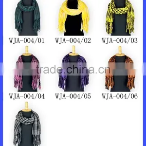 Wholesale Ladies Muslim Products Bright Yellow Tassels Hijab Scarf Fashion Lady Fringe Scarf thumbnail-6