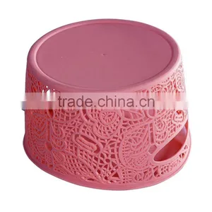 Lace Basket With 2 Sizes, Plastic Lace Basket With Handle, Round Shape Basket thumbnail-6