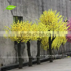 GNW BLS035 Decorative Cherry Trees Import China Fabirc Artificial Yellow Sakura Flower Tree for Hotel Decor thumbnail-1