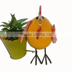 YS2014B184A Cute Chicken Metal Flower Antique Vase Made in Xiamen With Size 21.5X14X18CM thumbnail-1
