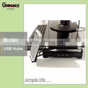 New Design Monitor Stand With USB Hubs Plug Glass Monitor Display Stand thumbnail-1