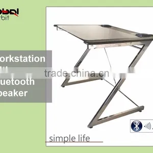 Built-in Speaker Workstation Desktop Computer Table With Bluetooth Speaker thumbnail-2