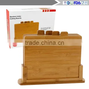 Bamboo Index Cutting Boards- All Natural Chopping Board With 4 Index Tabs by Good Cooking thumbnail-1