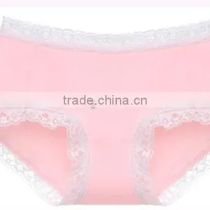 Lady Lace Edged Cotton Underwear Candy Color Fashion Design Woman Panty thumbnail-1