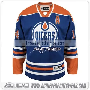 Super Quality Custom Hockey Jersey Designer With Constrast V Neck thumbnail-1