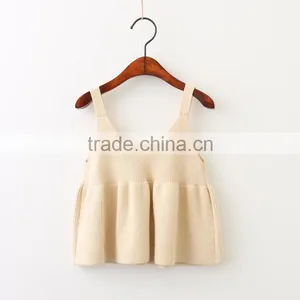 Wholesale Child Knit Pattern Kids Sleeveless Cotton Vest the Spaghetti Straps Sweater Dress thumbnail-5