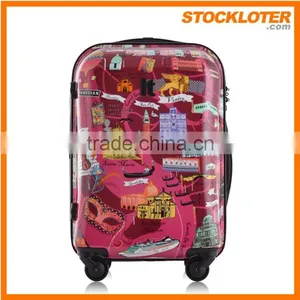 150704g Print Luggage Women Travel Suitcase ABS PC Universal Wheels Suitcase Stock thumbnail-1