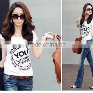 Custom the High Quality Fashion All the Time Cheap Lady's Short Sleeve T-shirt Manufacture China thumbnail-3