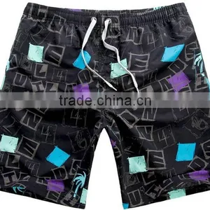 Letters and Colored-square Print Boxer Swimwear for Men thumbnail-1
