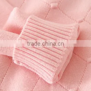Turtleneck Collar Pink Sweaters Plain Knitted Clothes Appliqued Tiny Flower Full Sleeve Winter Garments Warm thumbnail-5