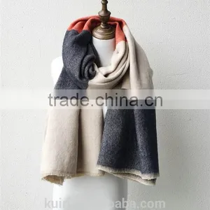 Luxury Brand Fashion Plaid Women Winter Scarf Design Acrylic Cashmere Shawls Big Size Scarves Cape Lady's Poncho thumbnail-2