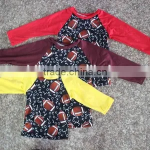 Hot Sale Raglan Baby Girl Sports Shirt Fall Icing Sleeve Game Shirt Boutique Children Girl Football Shirt thumbnail-4