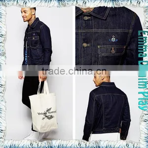 2016 Hottest Factory Cool Outwear Mens Fashion Model Indigo Denim Jacket thumbnail-1