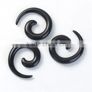 3mm Acrylic Ear Stretcher Expander Spiral Black Ear Expander Ear Plug thumbnail-3