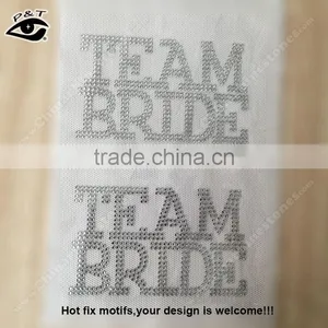 Bride Rhinestone Transfers Hot Fix Rhinestone Wedding Motifs Crystal Heat Transfers for Clothing thumbnail-5