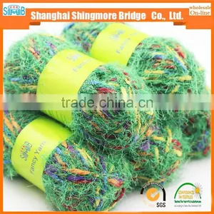 China Fancy Knitting Yarn Factory Direct Wholesale Oeko Tex 100 Polyester Lantern Feather Yarn for Carpet With Free Samples thumbnail-4