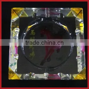 Transparent Color Matching Square Crystal Ashtray thumbnail-1