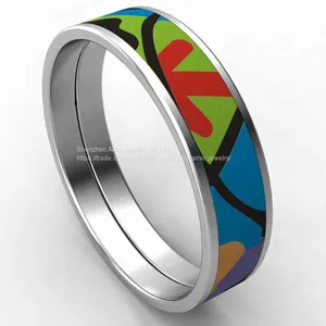 Bohemia Style Enameled Bangle Stainless Steel For Women thumbnail-1