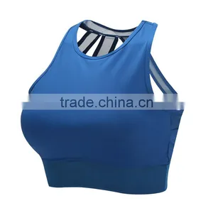 Stretch Strappy Nylon Workout Fitness Womens Tops Sports Bra thumbnail-2