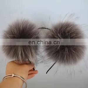 Handmade Fur Accessory High Quality Raccoon Fur Ball Hair Decoration Fashion Style thumbnail-5