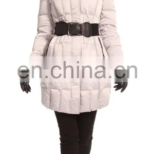 Wholesale Long Slim Down Jacket With Blet thumbnail-2