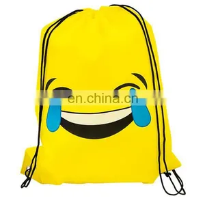 Custom Cute Kid's Emoji Drawstring Backpack in Assorted Emoji Styles for Children thumbnail-3