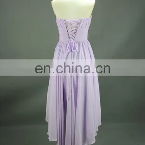 Handmade Flower Cheap Bridesmaid Dresses Wholesale Short Chiffon Gilrs Beach Bridesmaid Dress thumbnail-5