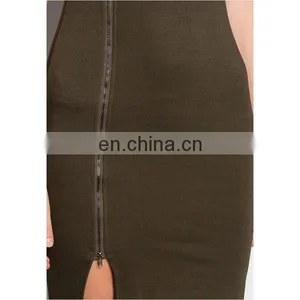 Zipper Bodycon Dress High Quality Fashion Clothing Casual Dresses for Women thumbnail-6
