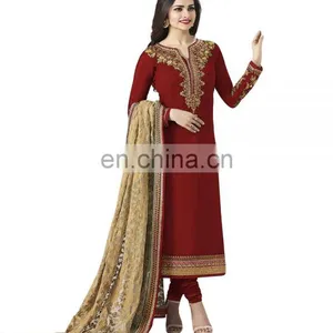 Ladies Casual Wear Semi Stitched Salwar Kameez 2017 thumbnail-1