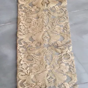 French Handwork Designs Lace Wedding Dress 3d Flower Embroidery Fabric thumbnail-1