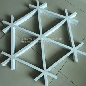 Cell Grid Decorative For Supermarkets / Shopping Malls Suspended Aluminum Grilles Ceiling Open thumbnail-3