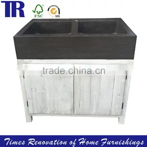 Wood Storage Cupboard ,solid Wood Cabinet ,water Resistant Bathroom Furniture thumbnail-1