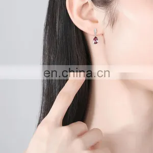 925 Sterling Silver Needle Heart Earrings Made With Austrian Crystals Birthstone Jewelry Gifts for Women thumbnail-5